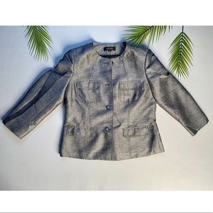 Kasper 2 Piece Skirt Suit Set -Silver